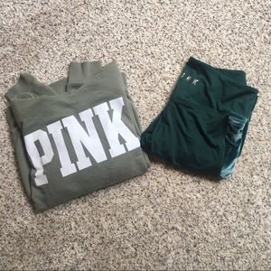 VS PINK COZY GREEN BUNDLE OF TWO